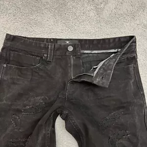 Jordan Craig Legacy Edition Jeans Mens 36x32 Distressed Black Denim Straight Leg - Picture 1 of 14