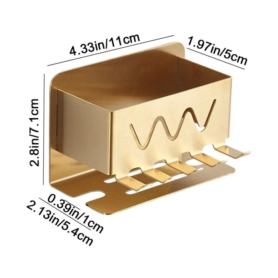 Bathroom Toothbrush Holder Organizer Wall-mounted Toothpaste Holder Stand - Image 1 of 4