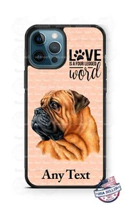 Funda protectora personalizada para teléfono Bullmastiff Face Pet Love Word se adapta a iPhone Samsung - Imagen 1 de 10