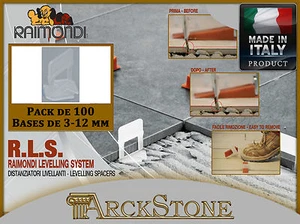 ARCKSTONE Pack de 100 bases para azulejos 3-12 mm Raimondi Levelling System RLS  - Imagen 1 de 1