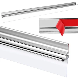 32" Chrome Framed Shower Door Drip Rail with Shower Door Bottom Sweep and 2 A... - Picture 1 of 6