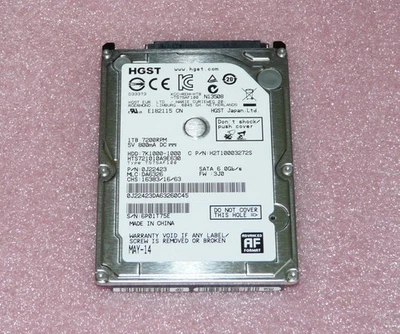 1 TB HGST HTS721010A9E630 Notebook Festplatte HDD SATA 7200RPM 6,3cm(2,5") - Bild 1 von 3