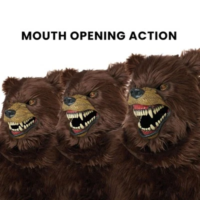 Grizzly Bear Mask Motion Mouth  Halloween Horror - Image 1 of 2