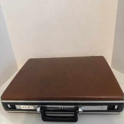 Maletín marrón Samsonite Accord carcasa rígida combinación cerradura vintage Foto 1 de 4