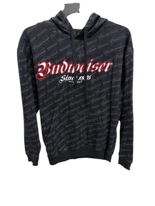 Attitude Men's Medium Budweiser Pullover Hoodie NWT Since 1876 All Over Print - Picture 1 of 6