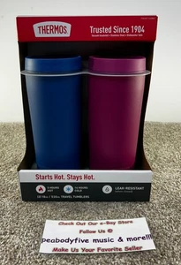 Paquete de 2 - Termo de acero inoxidable 18 oz vasos de viaje frío/calor - a prueba de fugas NUEVO - Imagen 1 de 7