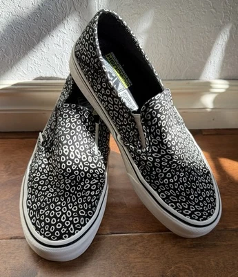 Vans Sting Ray Black Vintage Leopard Print Slip On Shoes Eco Cush Women Size 9 - Image 1 of 4