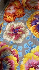 Kaffe Fassett Collective Floating Hibiscus Gray bty - Picture 1 of 1