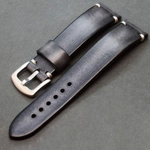 Cinturino orologio vera pelle vintage grigio-nero 18-26 mm cinturino di ricambio - Foto 1 di 4