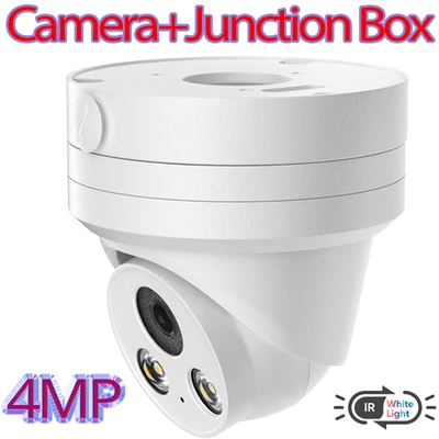 4MP POE IP Camera IR White Light Night Vision Motion Detection MIC+junction box - Image 1 of 4