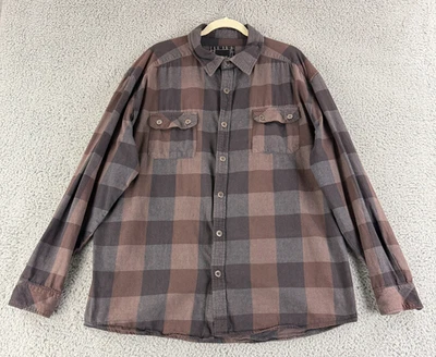 Camisa con botones No Fear para hombre talla 2XL franela a cuadros manga larga informal Y2K Foto 1 de 4