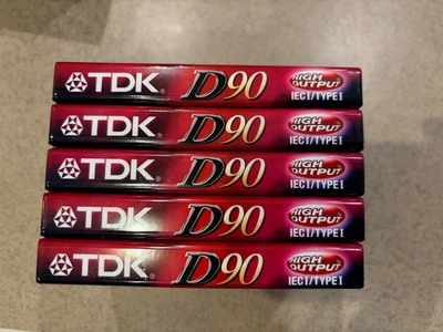 TDK - D90 Cintas de Cassette en Blanco de Alta Salida Lote de 5 Nuevas Selladas Foto 1 de 4