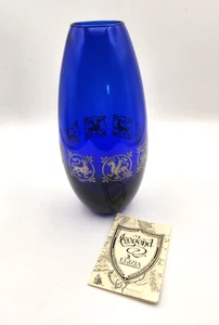 Egizia Italian Royal Cobalt Blue Glass Vase Sterling Griffin Game of Thrones - Picture 1 of 7