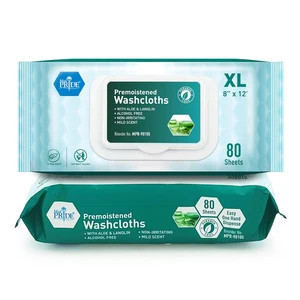 "Paquete de 80 paños prehumedecidos XL 8""x12"" para el cuidado de la piel sensible" - Imagen 1 de 12