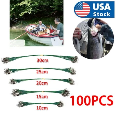 100 шт. рыболовных защелок из нержавеющей стали поворотные соединители для приманки направляющие проводов - Изображение 1 из 4