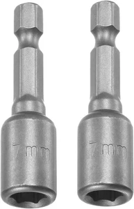 1/4" Quick-Change Hex Shank 7mm Magnetic Nut Driver Bit, 1.89" Length 2 Pcs - Picture 1 of 5