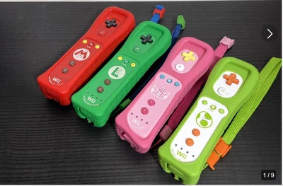 Mario Luigi Peach Yoshi Lot of 4 Nintendo Wii Remote Motion Plus  used "good" - Image 1 of 4