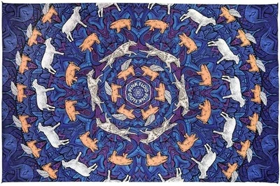 Nuevo 3D Pink Floyd Animales Perros Cerdos Ovejas Tapiz Colgante de Pared Decoración Álbum Arte Foto 1 de 2