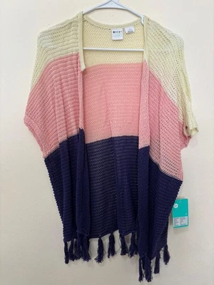 Новый Roxy Sunshine свитер девочка пончо вязаный чистый винтажный куртка открытый кардиган M - 10 - Изображение 1 из 2