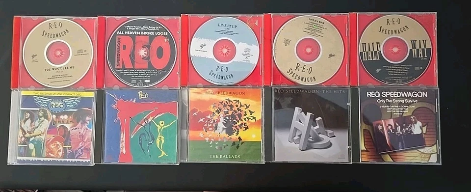 Reo Speedwagon 10 Cd Lot SINGLES,HITS &MORE 10 CD LOT FAST SAFE FREE SHIPPING  - Image 1 of 4