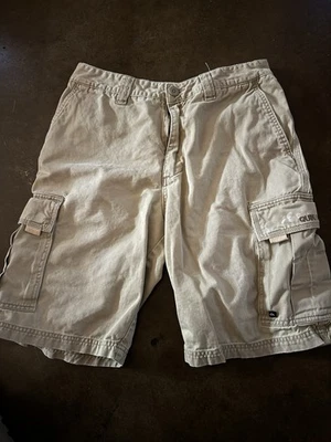 Pantalones Cortos Carga Quick Silver Para Hombre Talla 32 Bolsillos Caqui Exterior Senderismo Algodón Logo Foto 1 de 4