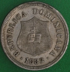 1882 Dominican Republic 2 1/2 Centavos VF+ Details - Picture 1 of 2