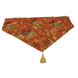 Croscill Home Serena Ascot Valance Floral Print Tasseled Luxe Boho 40 x 25" New - Picture 1 of 7