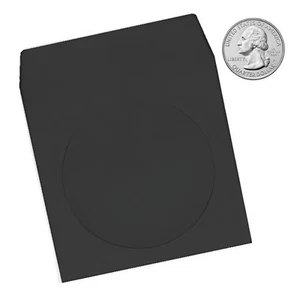 Black 3" Mini Paper CD Sleeves with Window & Flap Lot - Picture 1 of 2