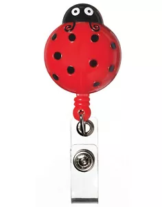 Prestige Medical Retractable Badge Holder * LADY BUG * w / Bulldog clip Nurse - Imagen 1 de 1