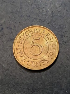 1965 SEYCHELLES 5 CENTS COIN - ONLY 40K MINTED "UNCIRCULATED EXAMPLE" gerp - Picture 1 of 2
