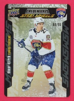 UD Credentials Brady Keeper RC 89/99 2019-20 ruedas de acero dorado #SW13 Panthers Foto 1 de 2