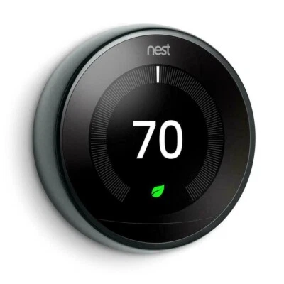 Google Nest T3018US 3rd Generation Programmable Thermostat w/Base- Mirror Black - Image 1 of 4