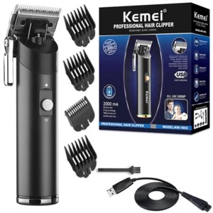 Cordless Hair Trimmer Electric Metal Housing Professional Barber Hair Clipper - Picture 1 of 11