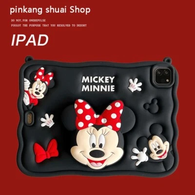 Minnie Mickey Mouse Silicon Soft Add Lanyard Bracket TabletCase For Apple iPad 6 - Image 1 of 4