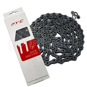 Cadena de bicicleta súper ligera 236 g PYC DLC 11 velocidades 116 L negra ajuste Shimano Sram - Imagen 1 de 6