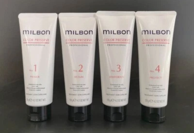 Milbon Profesional COLOR PRESERV Sistema Tratamiento Nº1.2.3.4 Juego Completo ✨4 PASOS Foto 1 de 2