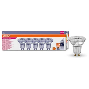 5x Osram LED PAR16 Reflector Vidrio 4,5W = 50W GU10 350lm Blanco Cálido Ra>90 REGULABLE - Imagen 1 de 4