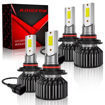 For 1990-1999 Chevrolet C1500 C2500 C3500 LED Headlight high / low beam bulbs 4X - Image 1 of 4