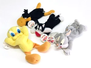 Vintage Looney Tunes Beanie Lot Play By Play Bugs Daffy Tweety Sylvester 1996 - Picture 1 of 3