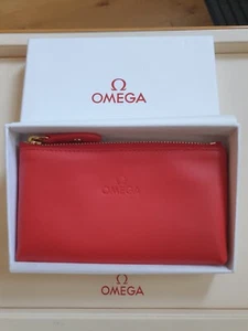 Omega Baselworld Ladies Red Leather Purse with Key Ring Chain - Brand New in Box - Picture 1 of 6