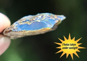 Exquisite Natural Clear Sky Blue Amber Slab Slice Specimen 51mm 10.1g - Picture 1 of 7