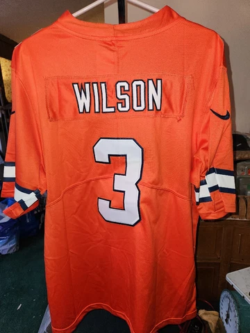 NWT Russell Wilson Denver Broncos On-Field Jersey Nike Orange Sz Large Cover