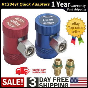 Adaptador de acoplamiento rápido R1234yf 1/4 accesorio para refrigerantes de CA juego de medidas de plegado principal - Imagen 1 de 13
