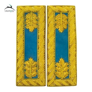 Civil War US Officer Shoulder Boards Major (Gold Oak Leaf) Infantry Sky Blue - Picture 1 of 4