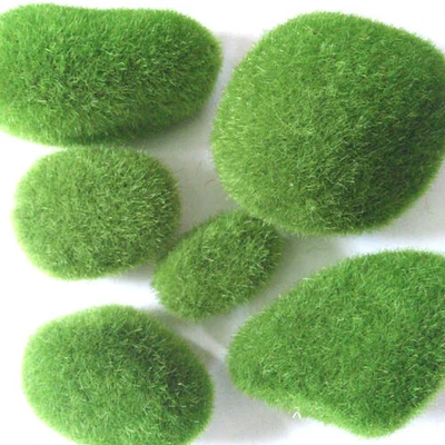 Venta al por mayor 5 piezas bolas de musgo Marimo piedras artificiales mini terrario de jardín de hadas Foto 1 de 4