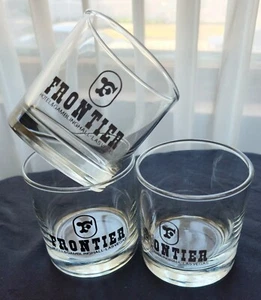 3 Vintage FRONTIER CASINO Hotel & Gambling Hall Las Vegas 10oz Clear Bar Glasses - Picture 1 of 5