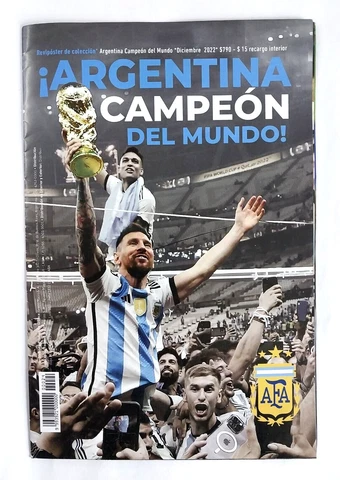 Argentina World Cup Champion Qatar 2022 Orig. Magazine-Poster Lionel Messi 23x16 Cover