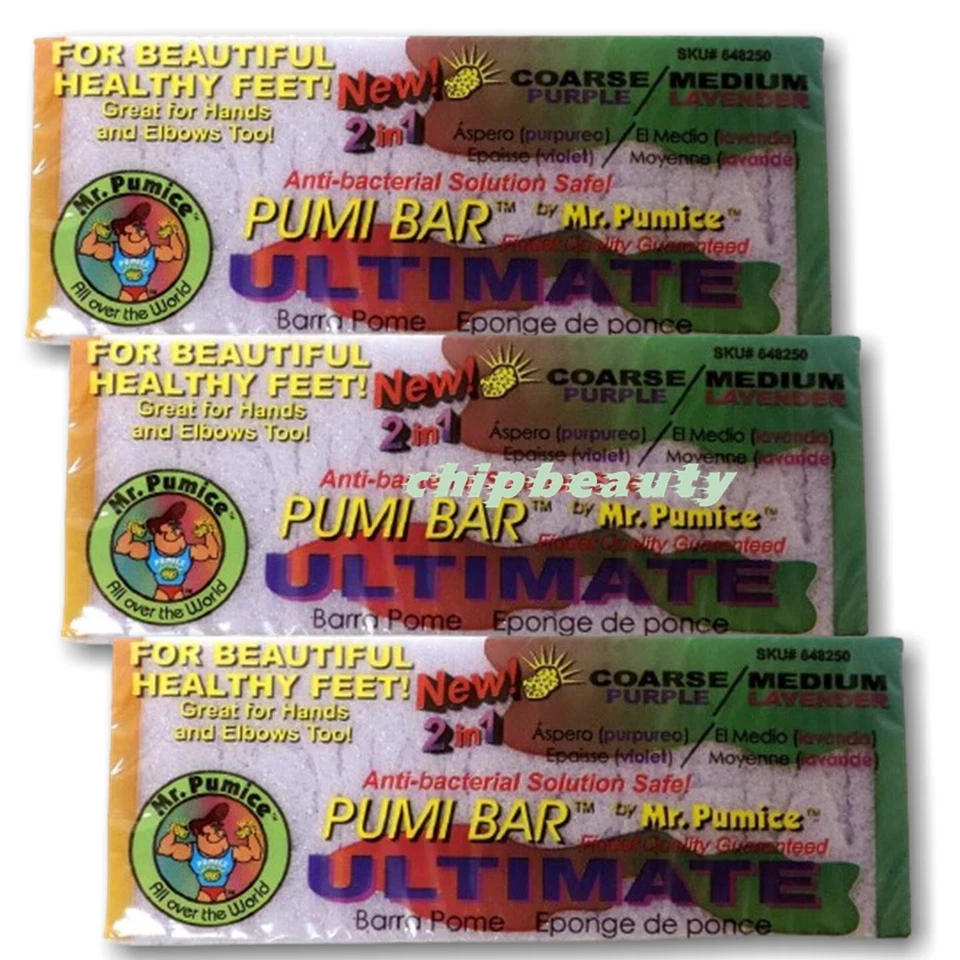 3x Mr. Pumice Ultimate Pumi Bar 2in1 Coarse/Medium Foot Pedicure Callus Remover - Image 1 of 1