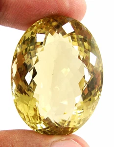 114.00 CT Natürlich Zitrone Quarz Lose Edelstein Oval Schliff Große Stein - - Picture 1 of 6