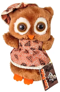 Rare Vtg 1978 Russ Berrie MZ Whoo Owl Plush Stuffed Animal Bird Realistic Korea - Picture 1 of 13